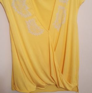 Yellow V-Neck Blouse